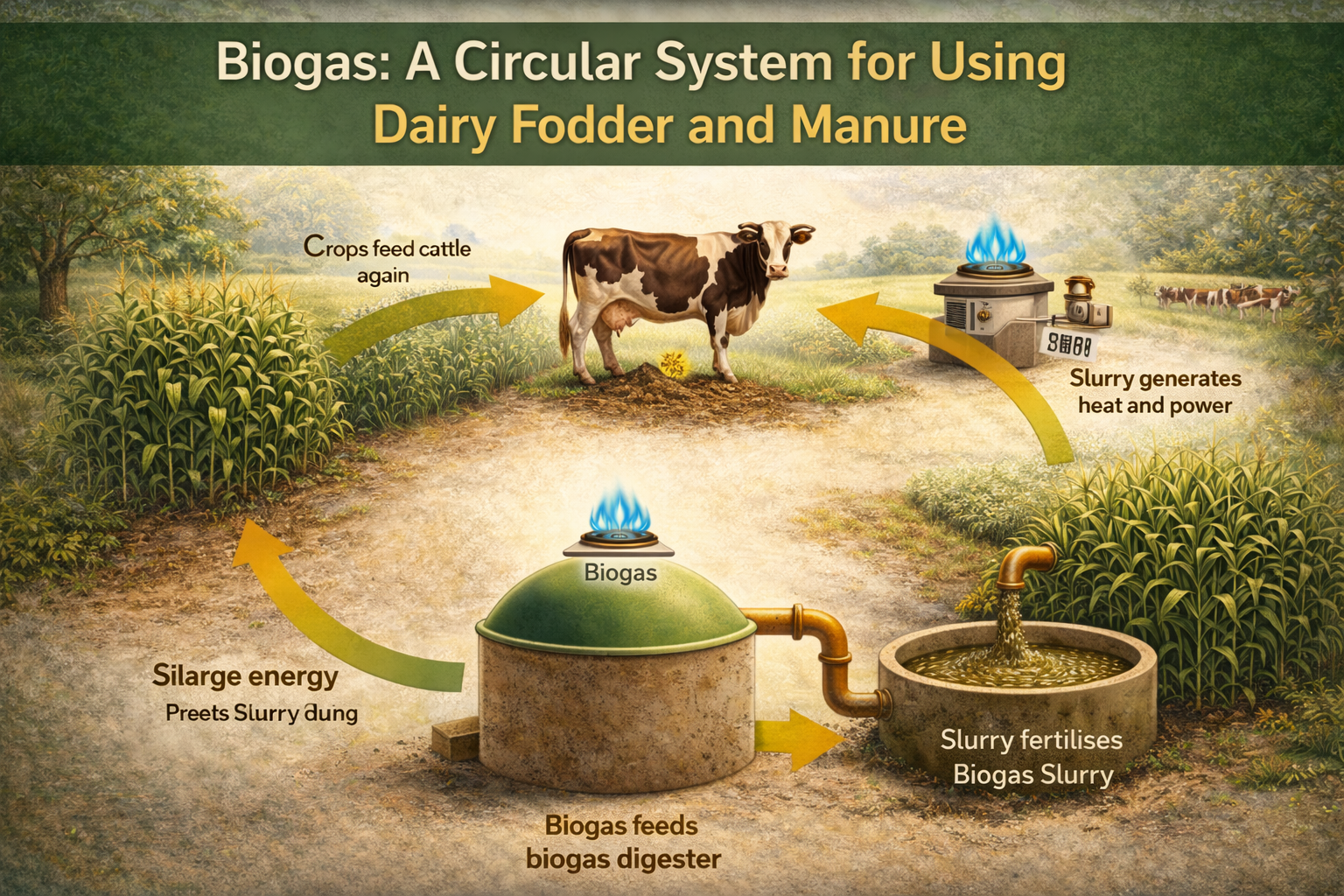 Circular Integration of Biogas, Slurry, and Fodder Systems – 16:9