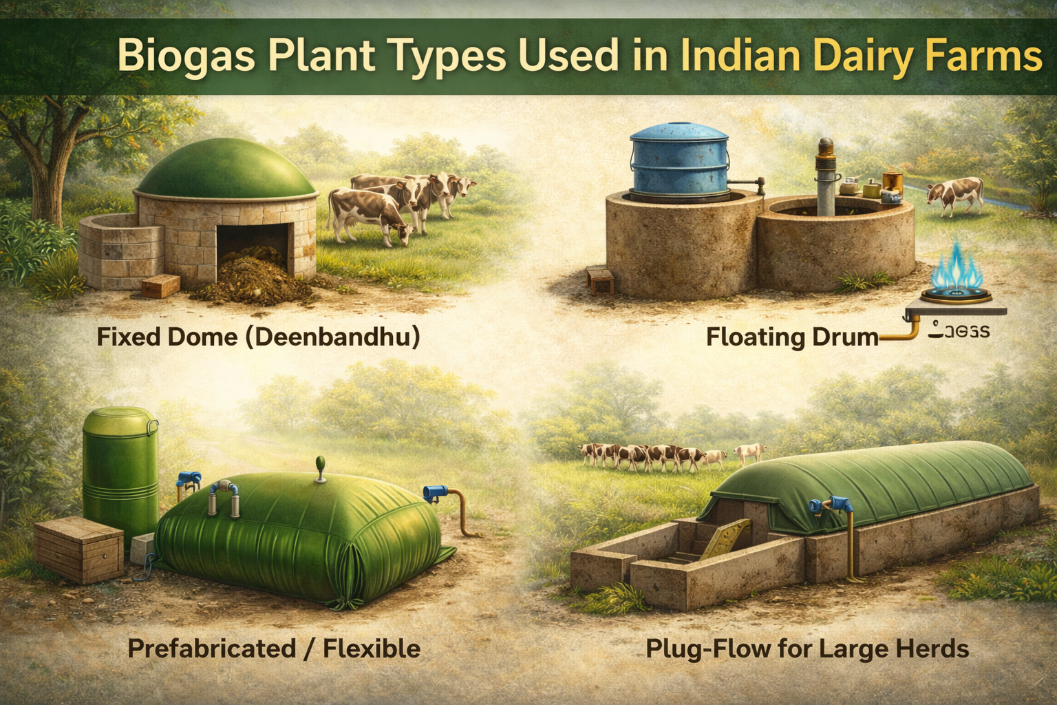 Common Biogas Plant Designs Used in Indian Dairy Farms – 16:9