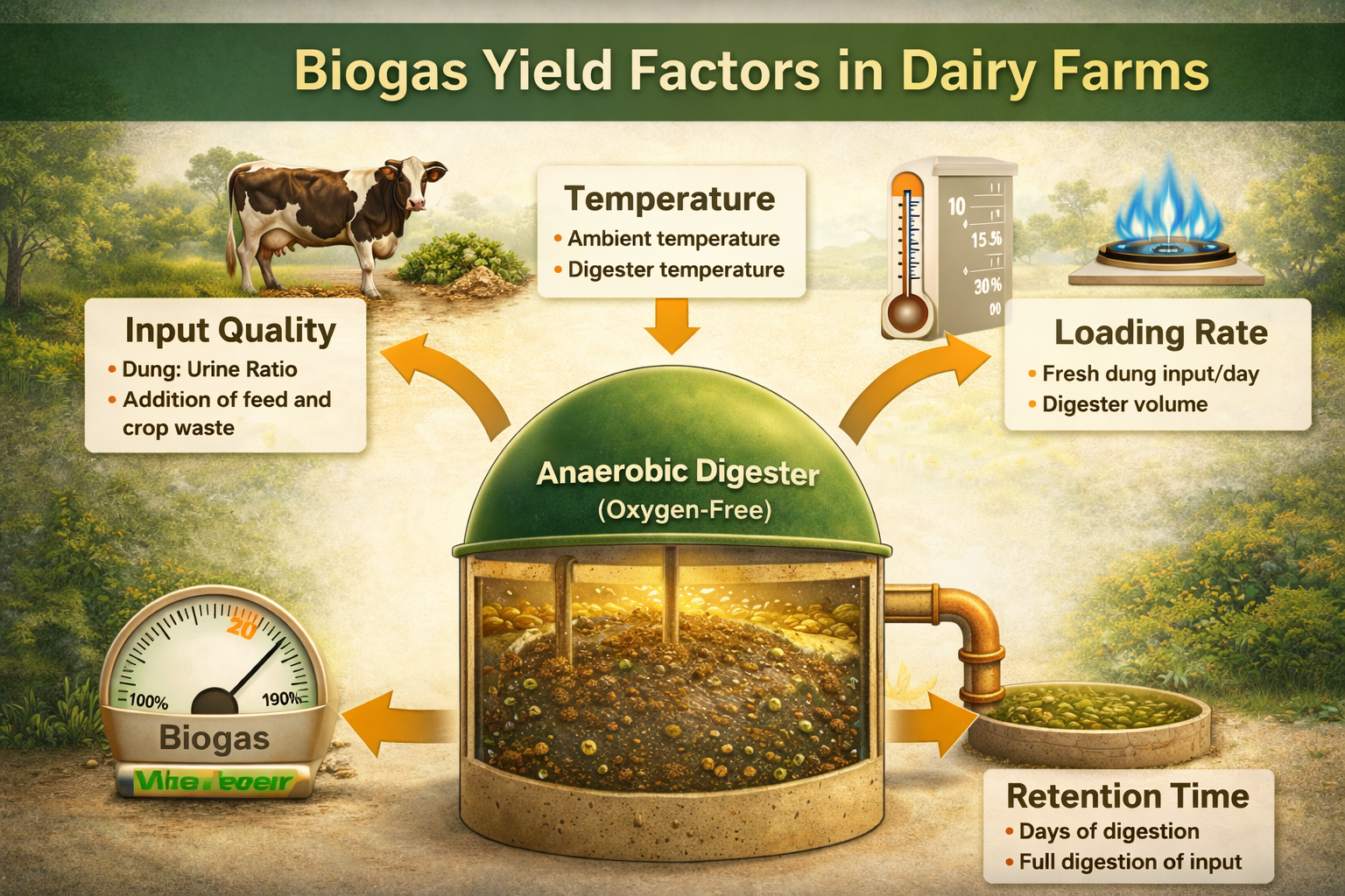 Factors Influencing Biogas Yield from Dairy Manure – 16:9