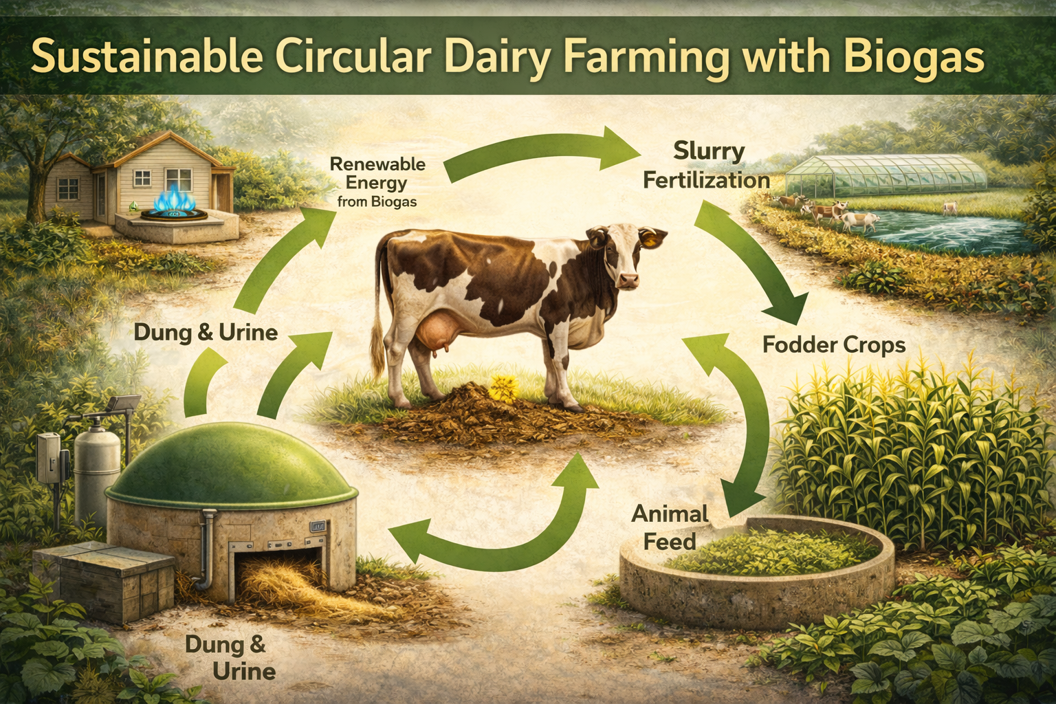 Biogas-Based Sustainable and Circular Dairy Farming Model – 16:9