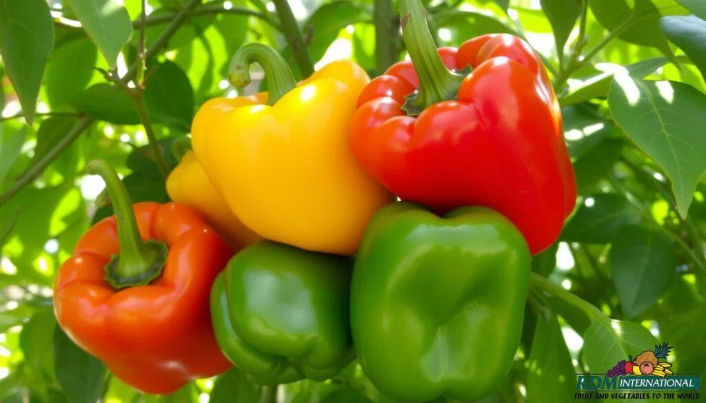 Capsicum plants with developing fruits