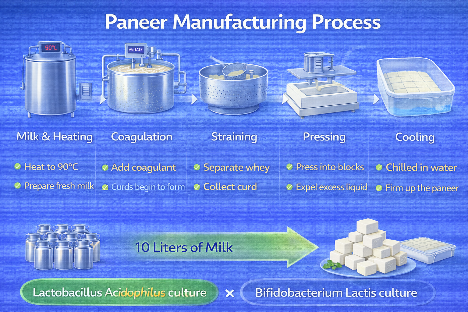 Step-by-Step Paneer Manufacturing Process – 16:9
