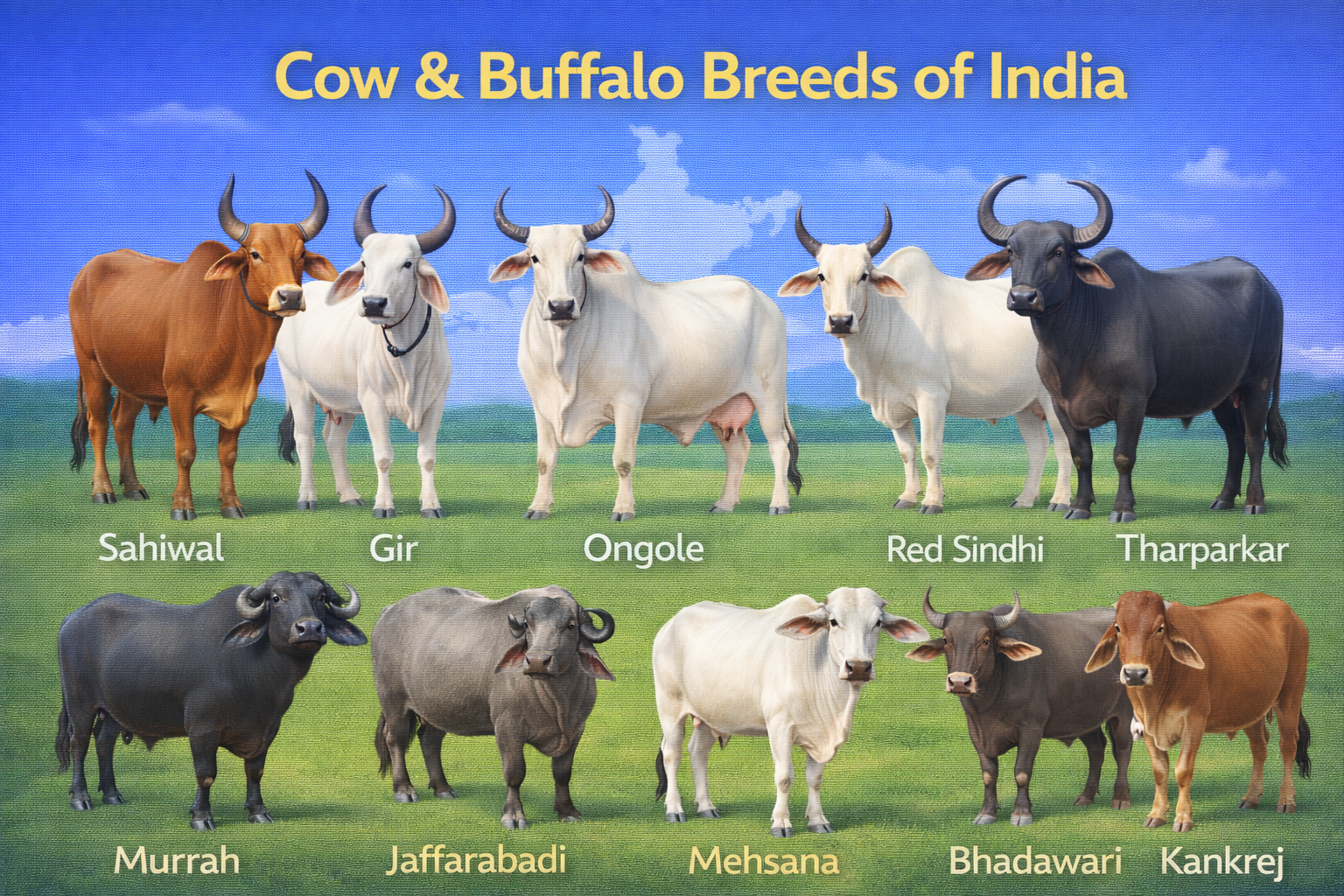 Dairy Breeds of India: Cows & Buffaloes, Their Traits and Regional Suitability