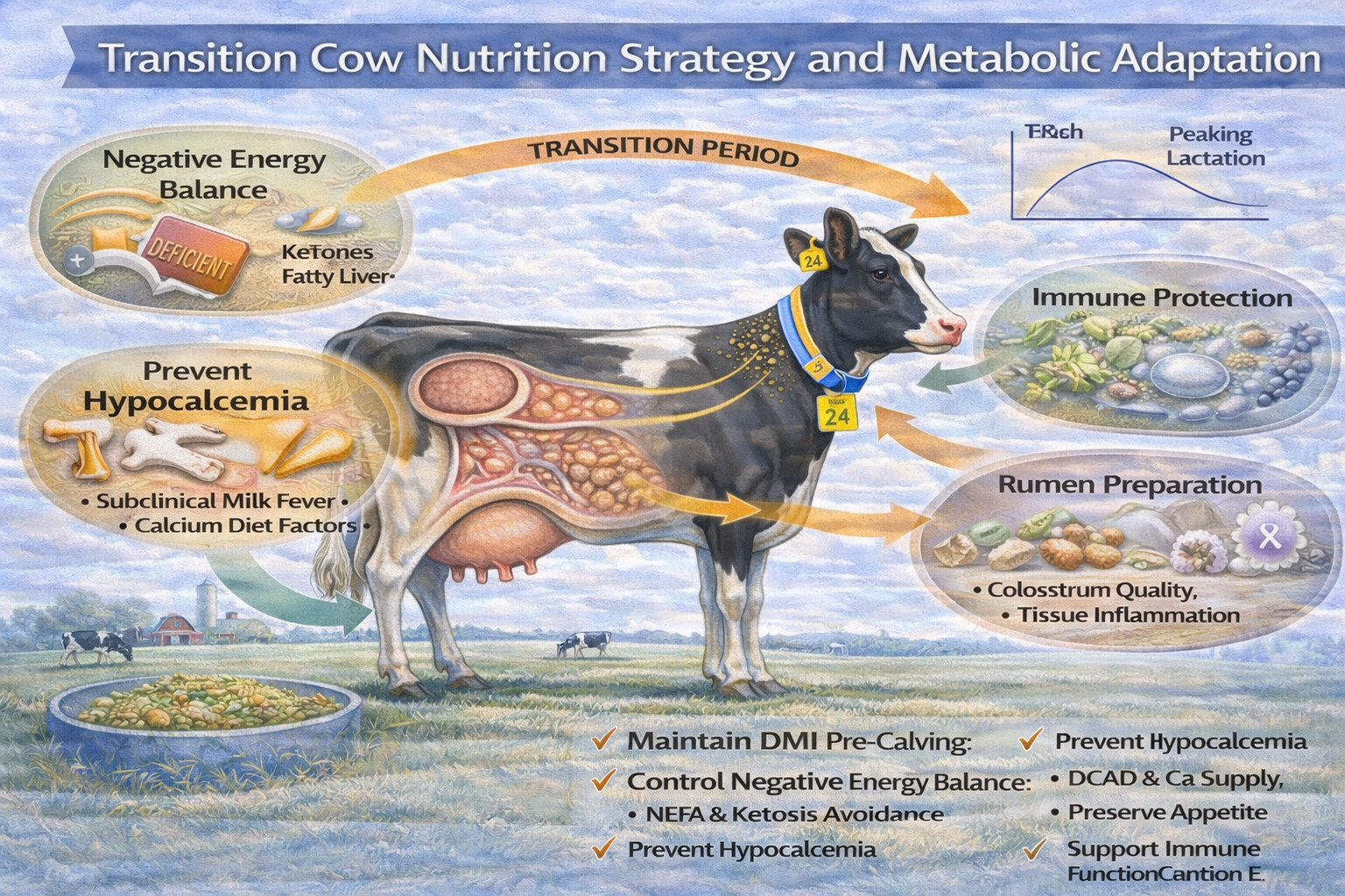 Transition Cow Nutrition Strategy and Metabolic Adaptation – 16:9