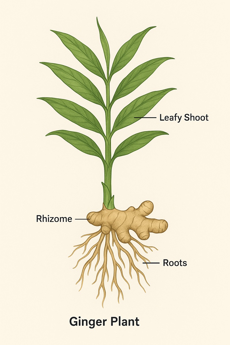 Healthy ginger seed rhizomes used for planting under protected cultivation