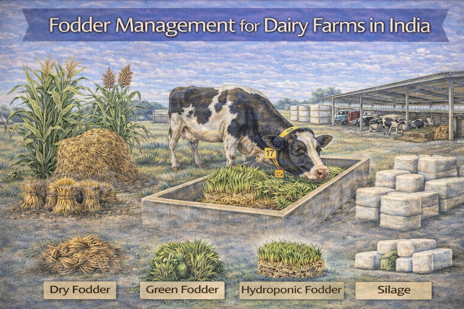Green & Dry Fodder Systems for Dairy Cattle: Production, Storage, and Feeding Strategies in Indian Conditions