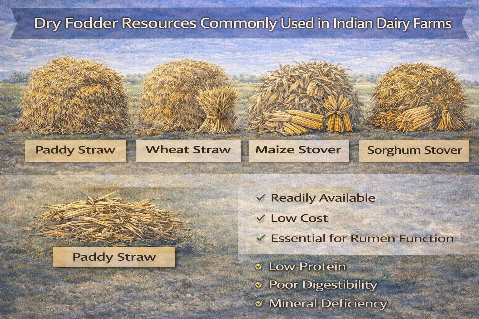 Dry Fodder Resources Commonly Used in Indian Dairy Farms – 16:9