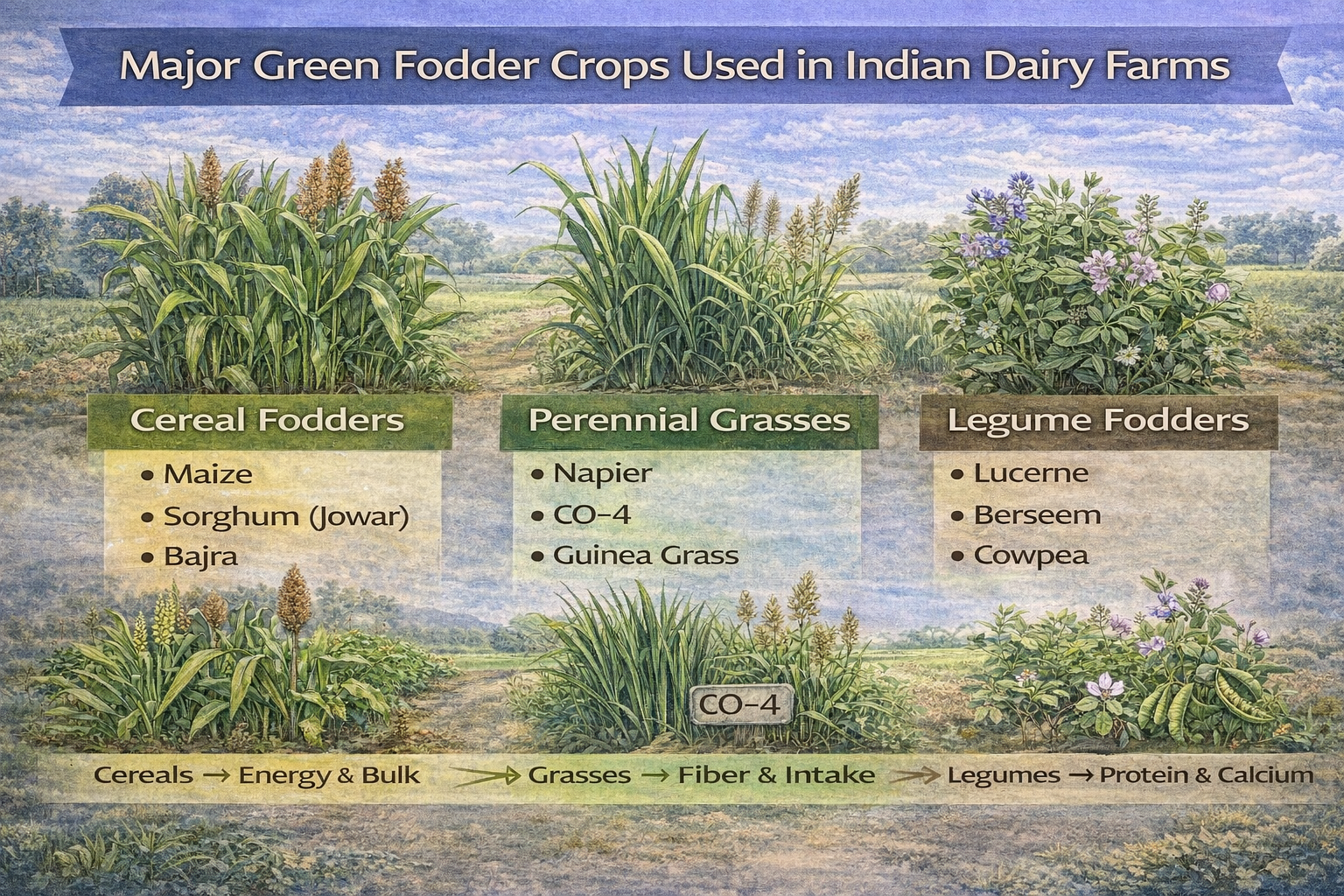 Major Green Fodder Crops Used in Indian Dairy Farms – 16:9