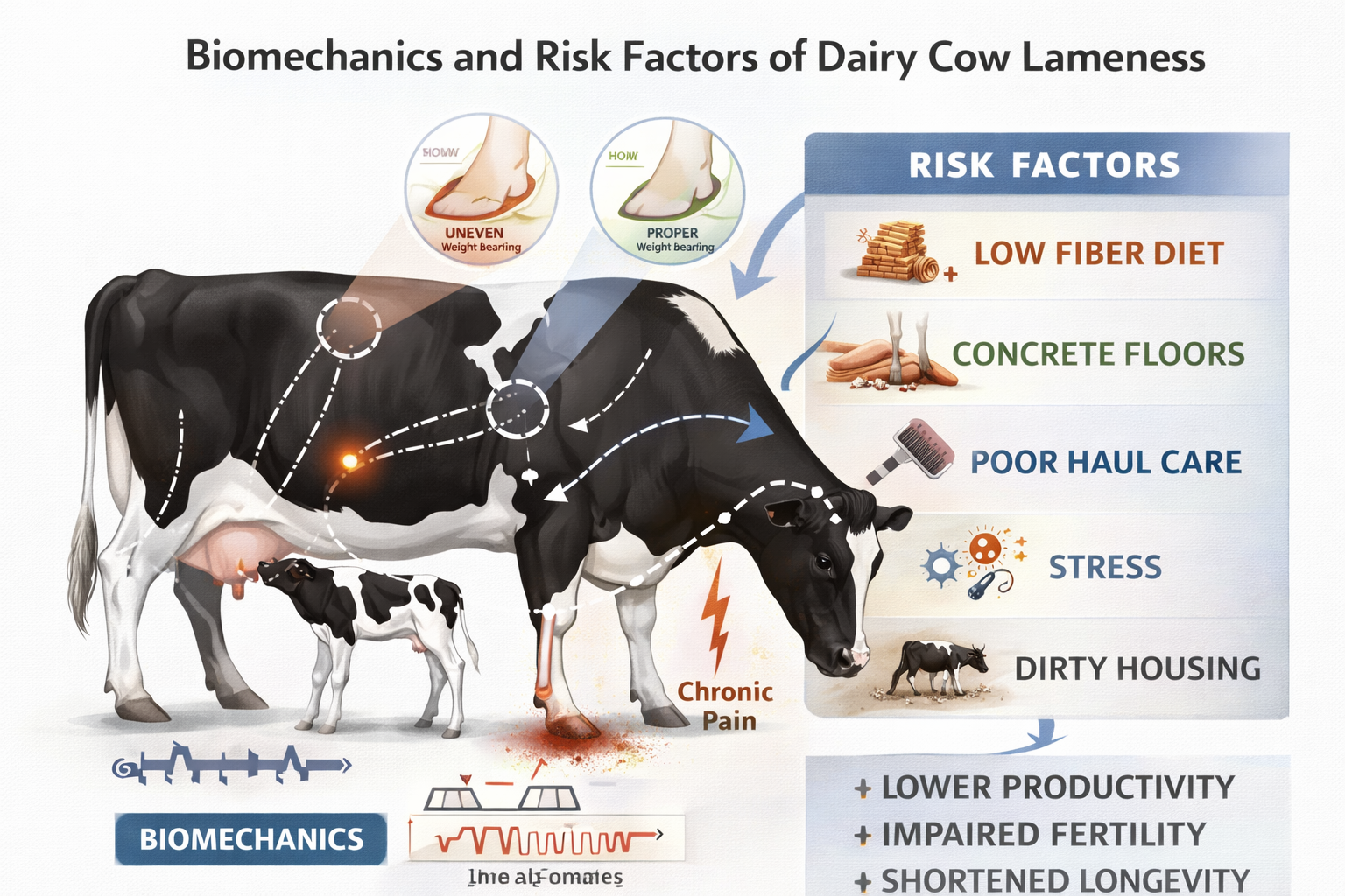 Biomechanics and Risk Factors of Dairy Cow Lameness