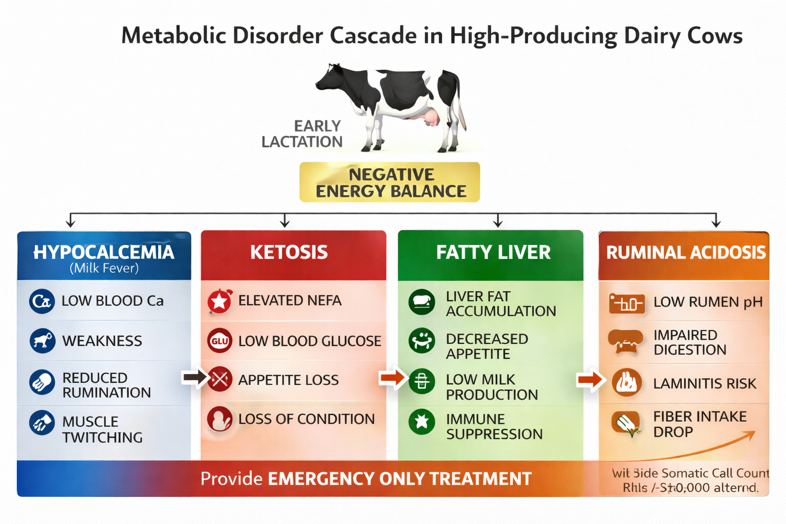 Metabolic Disorder Cascade in High-Producing Dairy Cows