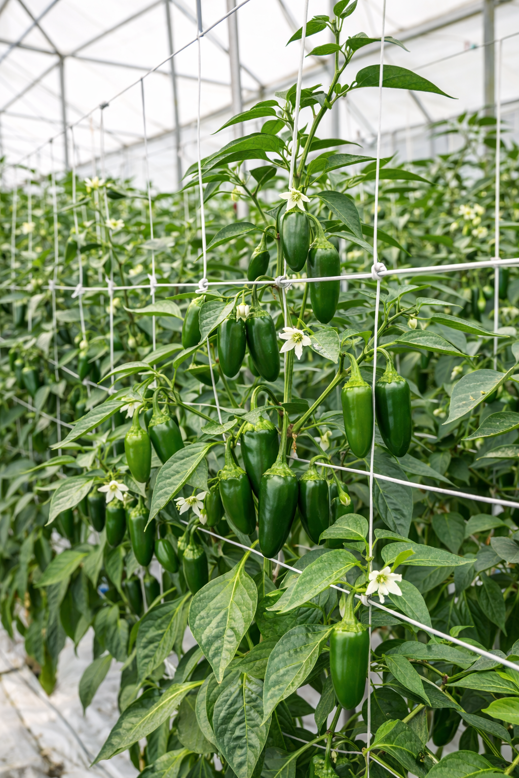 Pruning and training of jalapeño plants