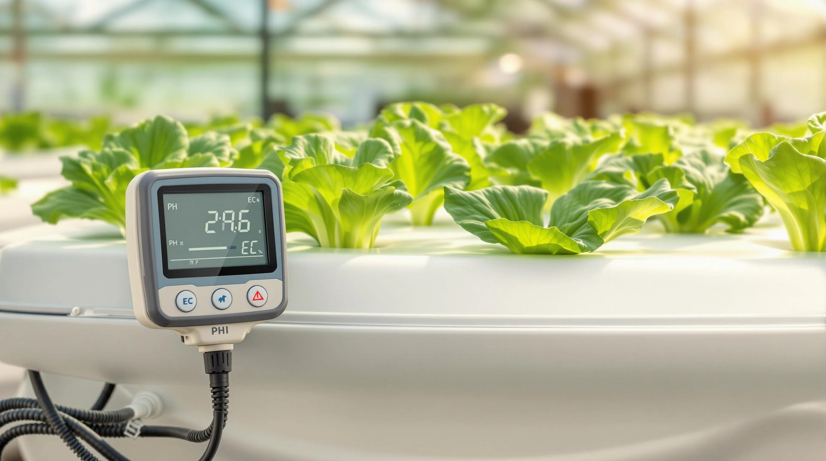 Hydroponic nutrient EC pH monitoring