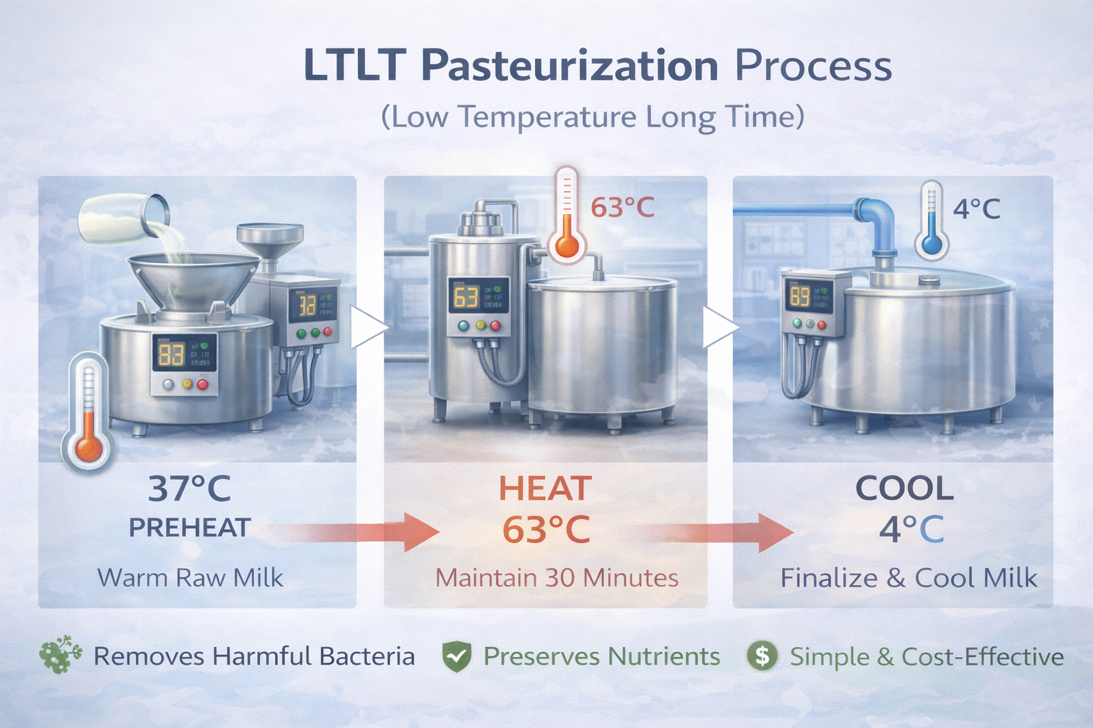 LTLT Pasteurization Process Flow – 16:9