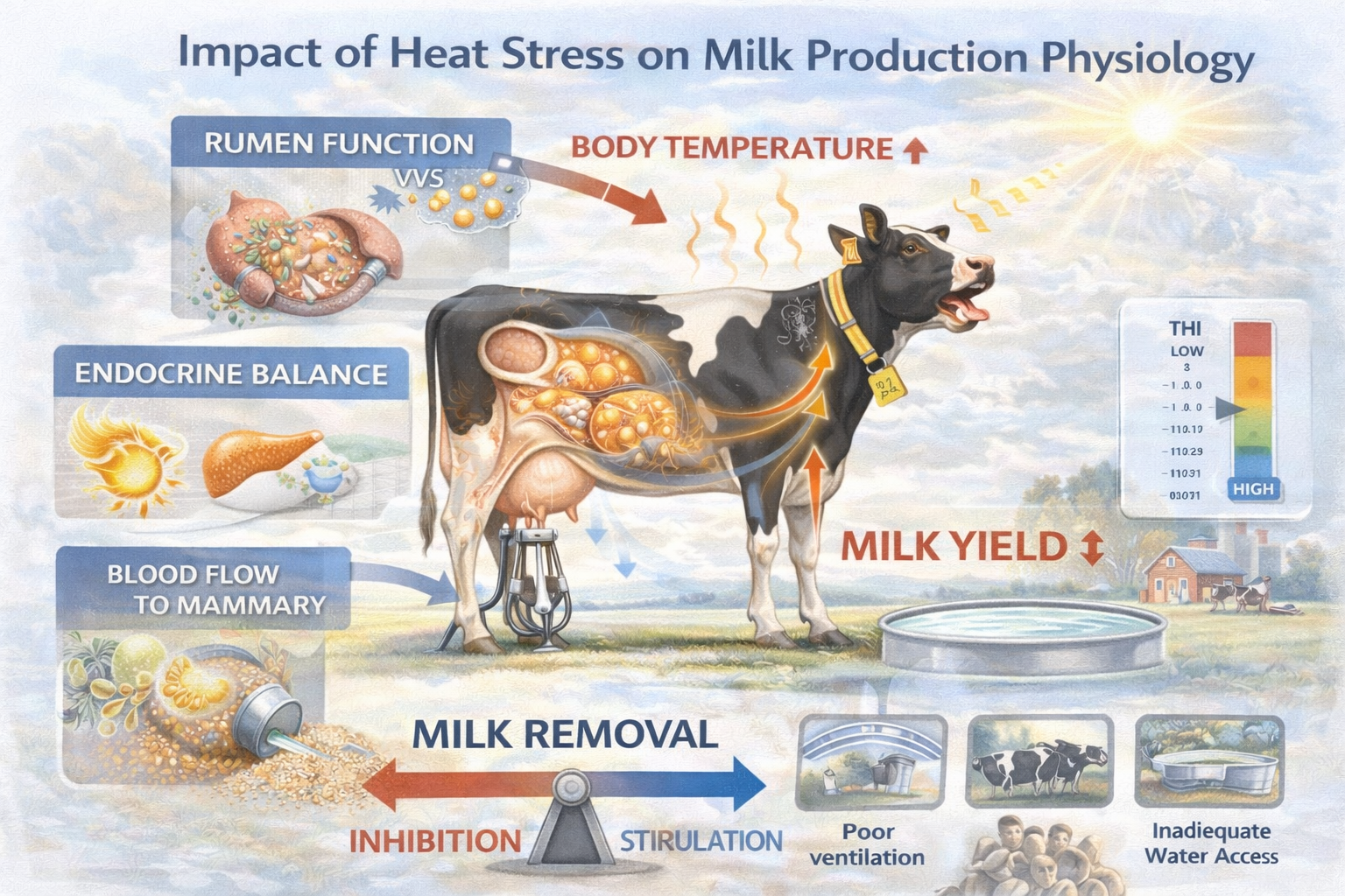 Impact of Heat Stress on Milk Production Physiology