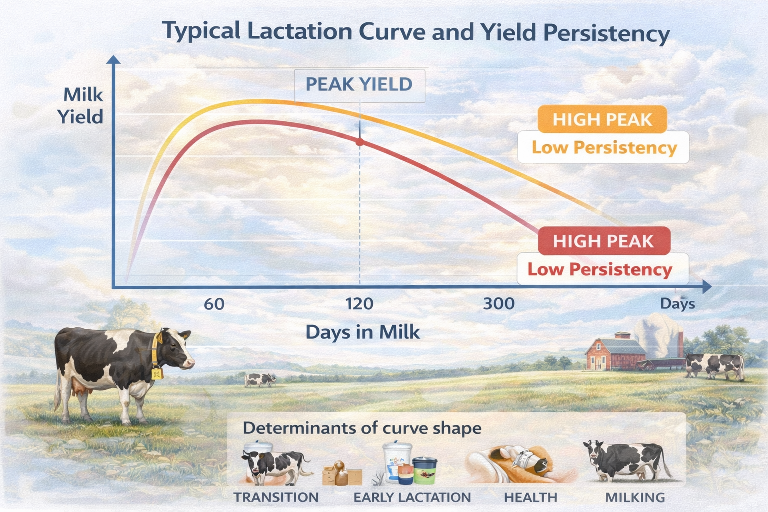 Typical Lactation Curve and Yield Persistency