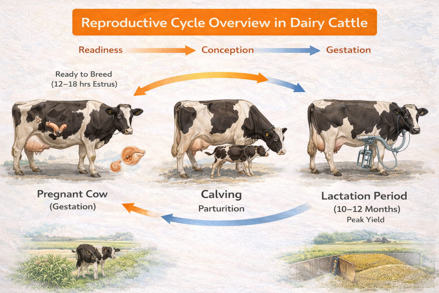 Reproductive Cycle Overview in Dairy Cattle