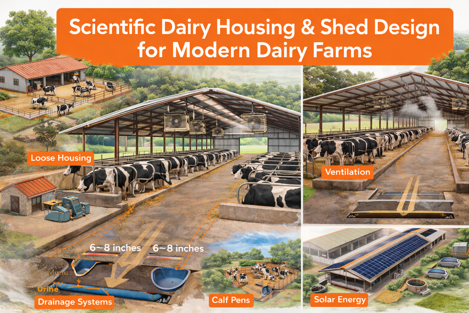 Scientific Dairy Housing, Shed Design & Farm Layouts for High-Performance Dairy Farming