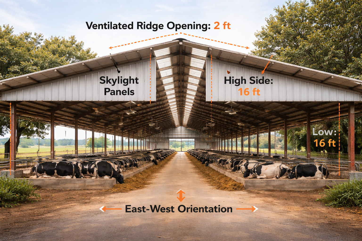 Ideal Orientation and Roof Structure of Dairy Shed