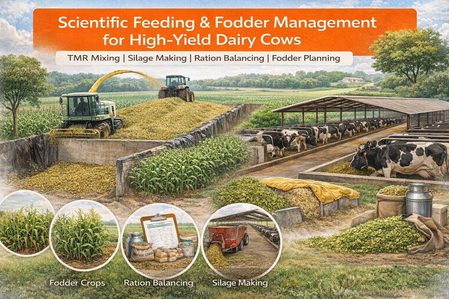 Scientific Feeding & Fodder Management for High-Yield Dairy Cows