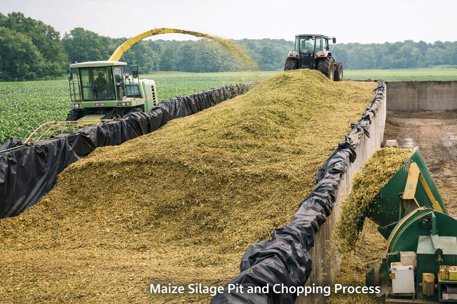 Maize Silage Pit and Chopping Process
