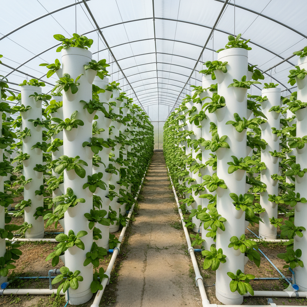 Aeroponic channels used for spinach cultivation